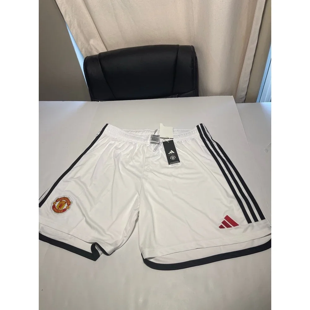 Adidas Manchester United Men's Home AEROREADY Soccer Shorts White Sz 2XL New